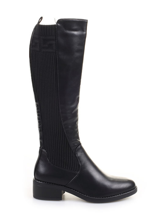 Fshoes Riding Boots with Rubber Fshoes Black