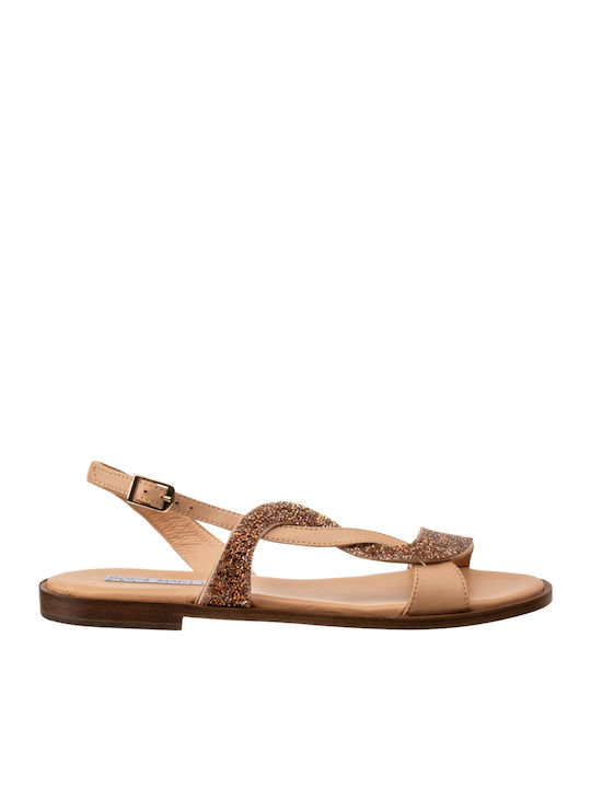 Sofia Manta Leder Flache Sandalen für Damen mit...