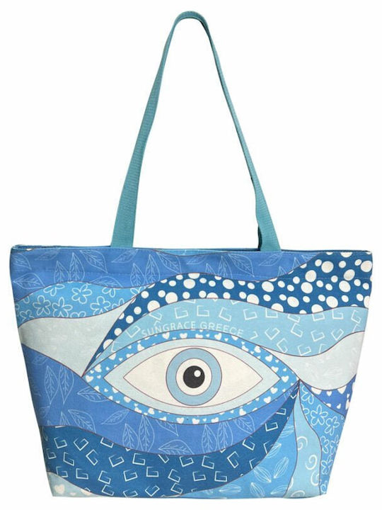 Sungrace Stoff Strandtasche Blau