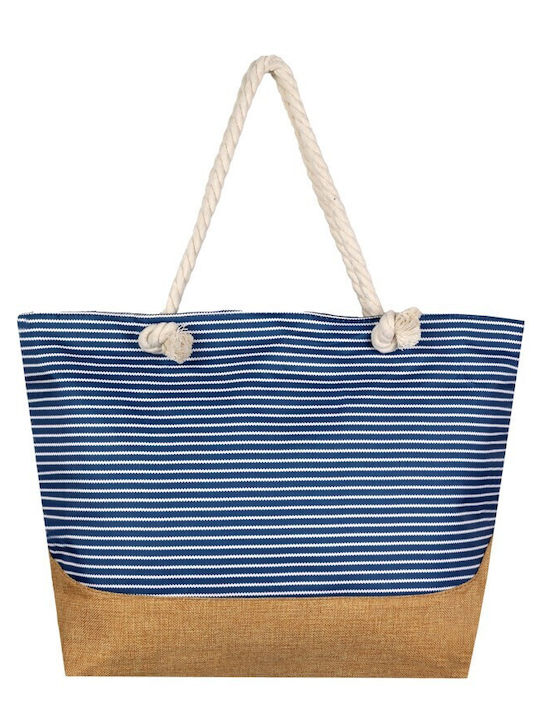 Aquablue Fabric Beach Bag Blue with Stripes