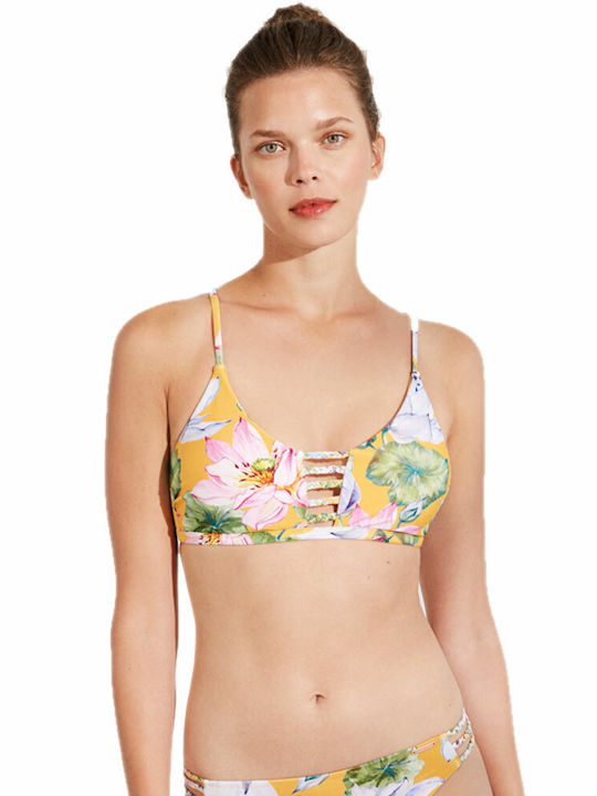 Bikini Top B Cup Floral Yellow