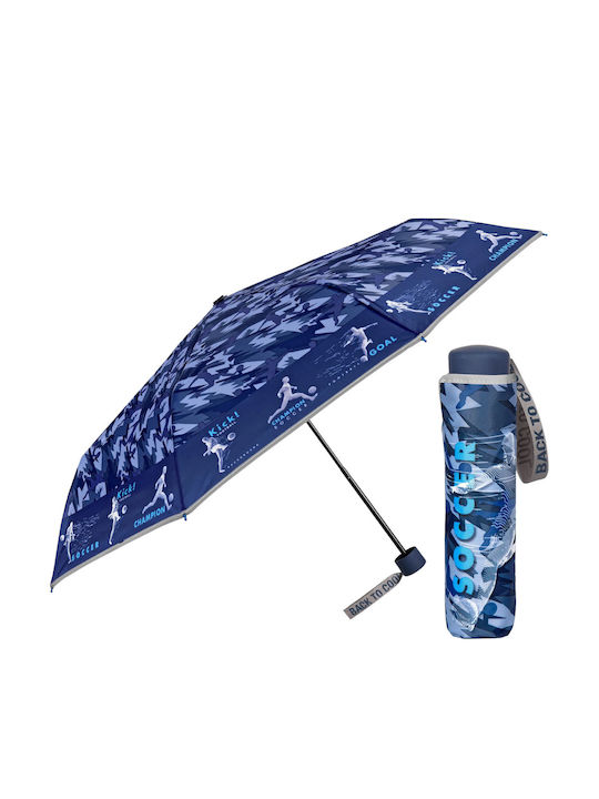 Perletti Kids Umbrella Curved Handle Blue