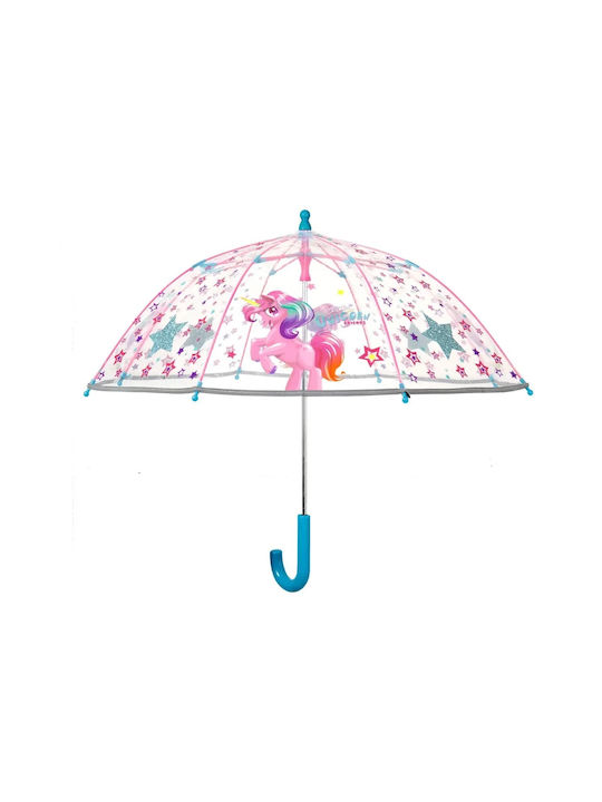 Perletti Kids Curved Handle Umbrella Transparent