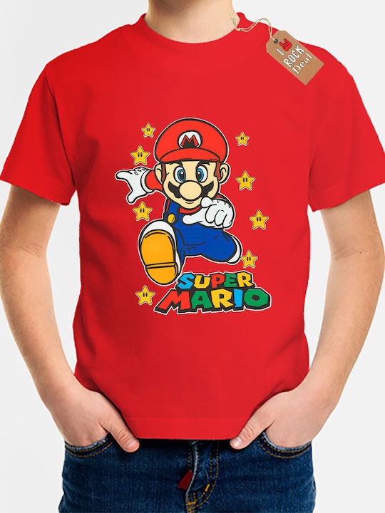 Παιδικό T-shirt Κόκκινο Super Mario