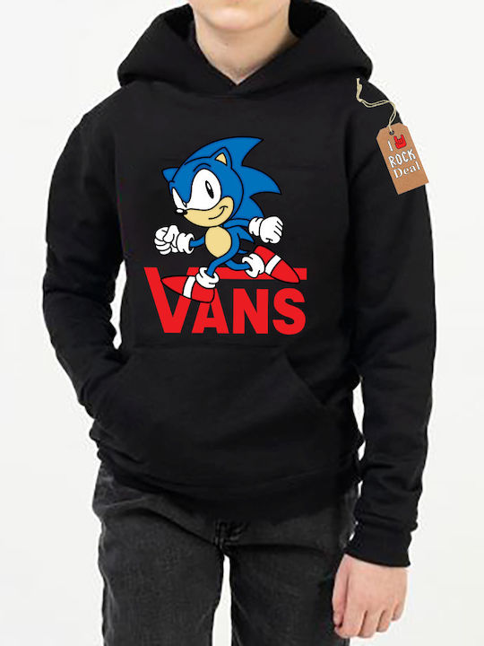 Παιδικό Φούτερ με Κουκούλα και Τσέπες Μπλε Sonic