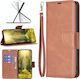 Lambskin Texture Brieftasche Braun (Oppo A98)