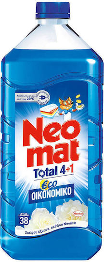 Neomat Total 4+1 Eco Liquid Detergent for Coloreds & Whites Clothes 1.71lt (38 Measuring Cups)