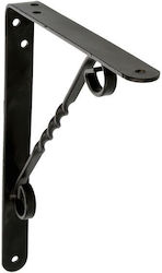 Amig Metallic Corner Shelf Black 200x150mm 8838