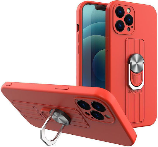 Finger Grip Back Cover Silicone Red (Galaxy A32 4G)