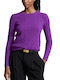 Ralph Lauren Cable-knit Women's Long Sleeve Sweater Woolen Purple