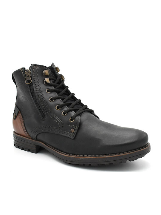 Leder Schwarz Stiefel mit Reißverschluss