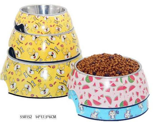 Edelstahl Schalen Futter für Hund & Katze WZ-92 (Verschiedene Designs/Farben)