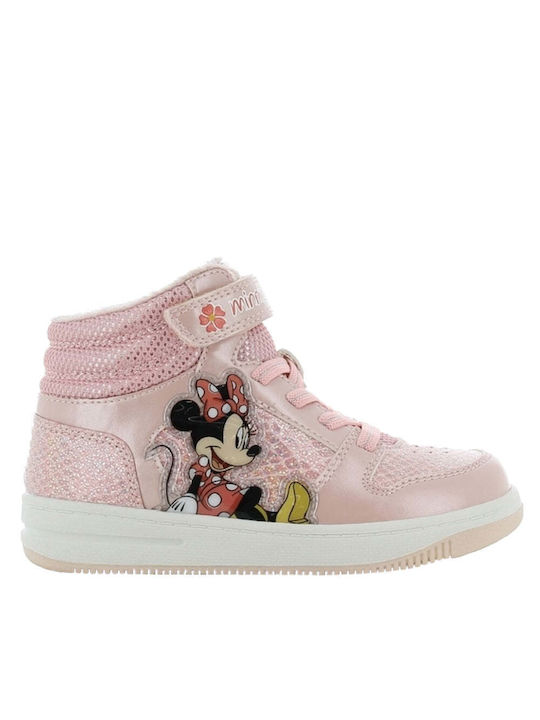 Disney Παιδικά Sneakers High Ανατομικά Ροζ