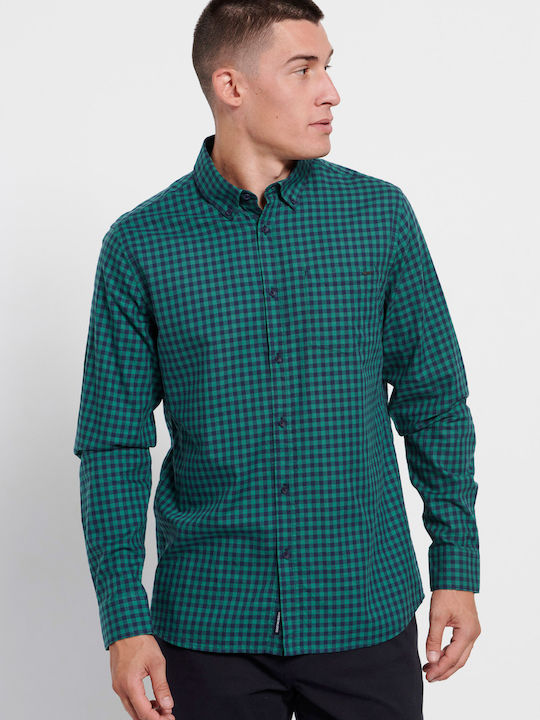 Funky Buddha Long-sleeved Cotton Shirt Checked ...