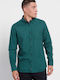 Long-sleeved Cotton Shirt Checked Green