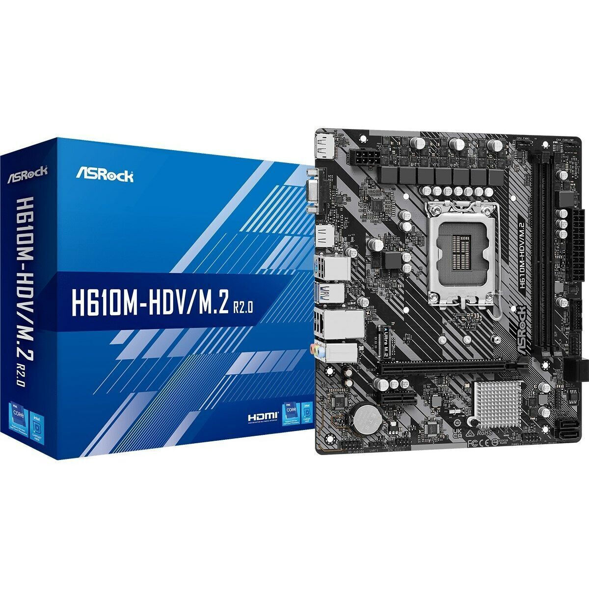 ASRock H610M-HDV/M.2 R2.0 Motherboard Micro ATX με Intel 1700 Socket (90-MXBJH0-A0UAYZ)