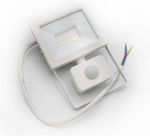 Adeleq Στεγανός Προβολέας LED 10W Φυσικό Λευκό 4100K με Αισθητήρα Κίνησης IP65
