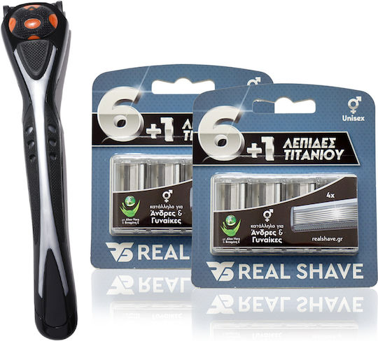 Realshave Λαβή και Ανταλλακτικές Κεφαλές με 6 Λεπίδες για Ευαίσθητες Επιδερμίδες 8τμχ