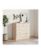 Chest of Drawers of Solid Wood with 5 Drawers Brown 77x35x73cm