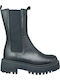 Leder Stiefeletten Damen Schwarz