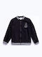 Kids Sweatshirt Cardigan Cotton with Hood Black