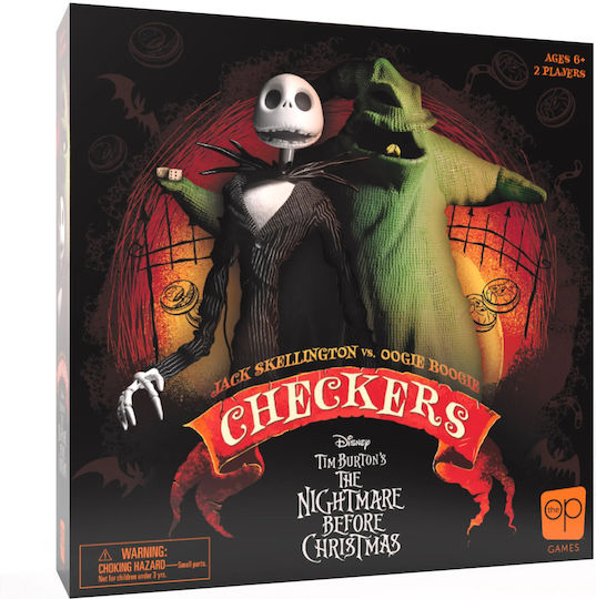 Board Game Checkers Disney Tim Burton The Nightmare Before for 2 Players 6+ Years Old (EN) USAopoly