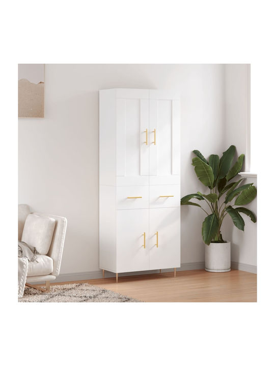 Ντουλάπα Γραφείου Ξύλινη Λευκό 69.5x34x180cm
