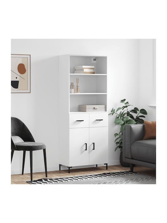 Bookcase White 69.5x34x180cm