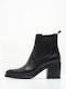 Alpe Leather Women's Ankle Boots with Medium Heel Black