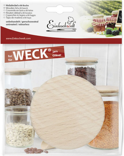 Weck General Use Jar with Wooden Lid Transparent 8x8x8cm
