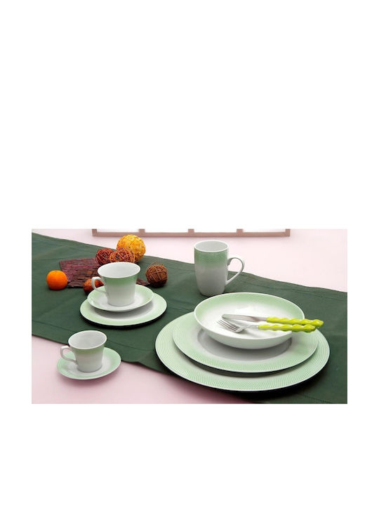 Cryspo Trio Green Porcelain Dinnerware Set 6pcs