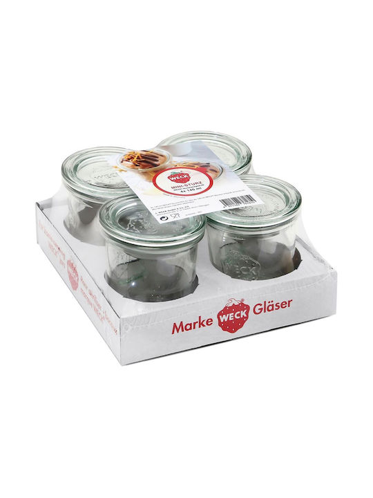 Weck Set 4pcs Jars General Use with Lid Glass 140ml