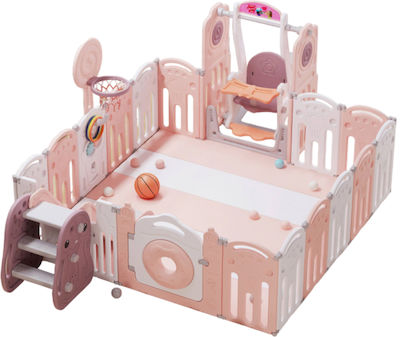 Fun Baby Spielplatz mit Korb 185x180x60cm. Rosa