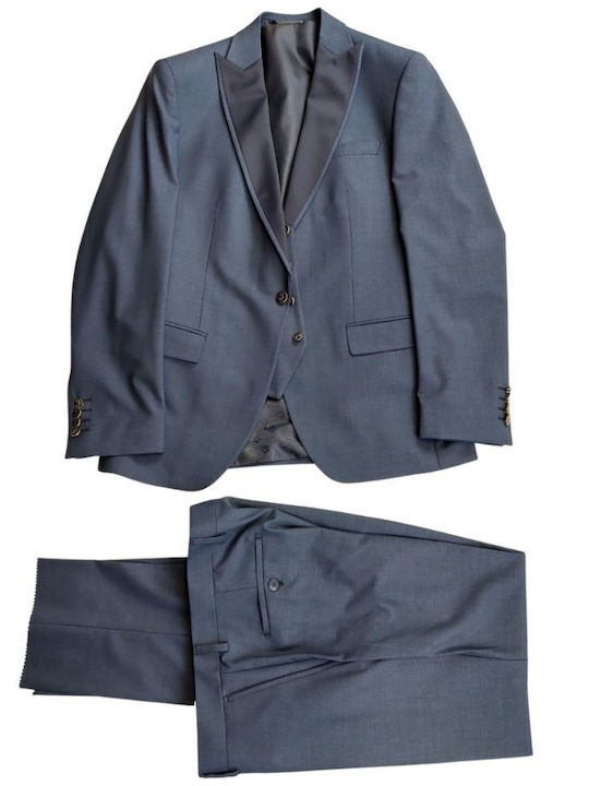 Men's Suit with Vest Navy Blue 07.32.NIKOLA