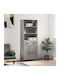 Wohnzimmer Nische aus Spanplatte Grau 69.5x34x180cm