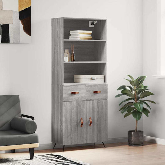 Wohnzimmer Nische aus Spanplatte Grau 69.5x34x180cm