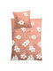 Kleine Wolke Duvet Cover Cotton Single 135x200 Sienna Coral