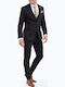 Καλοκαιρινό Ανδρικό Γαμπριάτικο Κοστούμι με Στενή Εφαρμογή Μαύρο