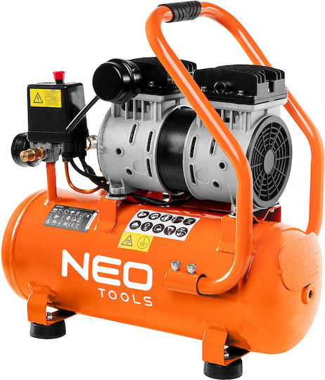Neo Tools Cu o singură fază Compresor de aer 79dB cu Rezervor de aer 12lt 12K020
