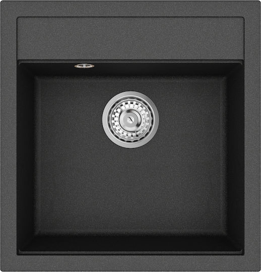 Tesa SQT100 Drop-In Küchenspüle aus Flüssigem Granit M49xB51cm Schwarze