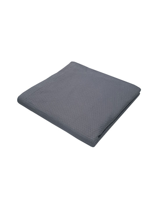 Le Blanc Sanforized Κουβέρτα Πικέ Υπέρδιπλη 240x260εκ. Grey