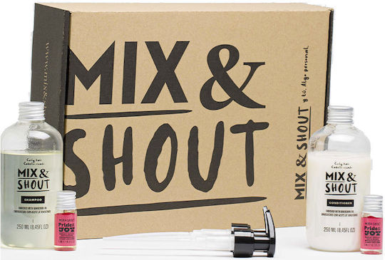 Mix & Shout Balancing Curly Routine Haarpflege-Set für Lockige Haare mit Shampoo 4 Stück