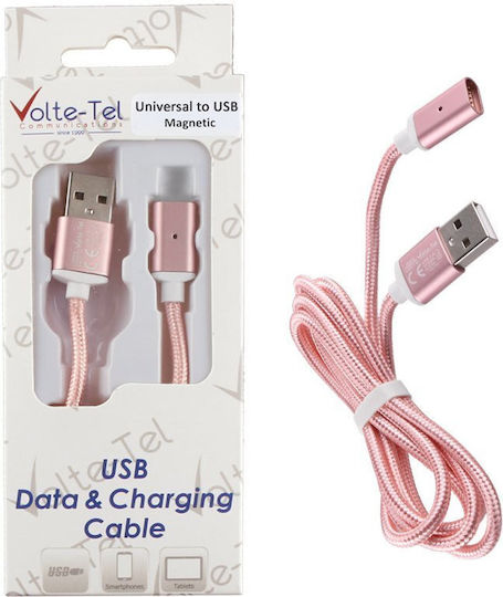 Volte-Tel 1m USB 2.0 Cable A-Male to Magnetic Pink