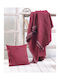 Rythmos Avida Sesselüberwurf Zwei Seiten Chenille 180x160cm Burgundisch