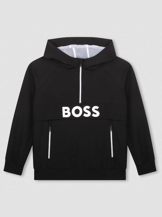 Hugo Boss Hanorac pentru copii cu glugă Negru