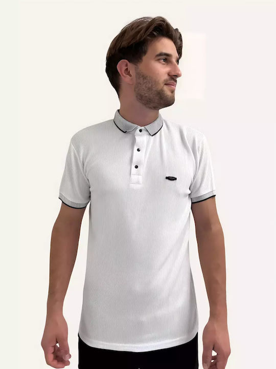 Es-Ti Ανδρικό T-shirt Κοντομάνικο Polo Λευκό
