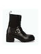 Leather Women's Ankle Boots with Medium Heel Tabac Brown