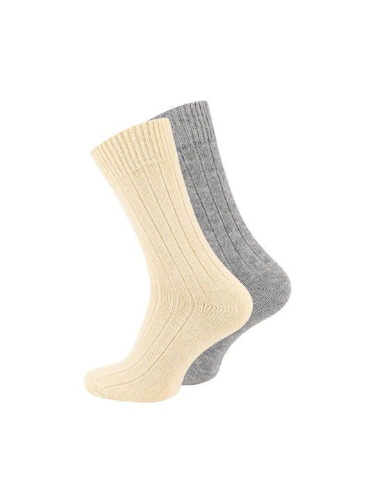 Norweger Socks Ecru/Grey 2Pack