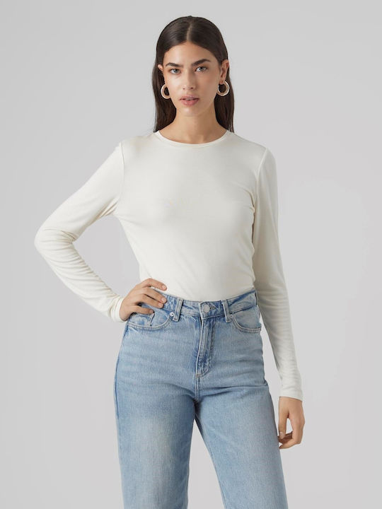 Vero Moda Damen Langarm Pullover Weiß