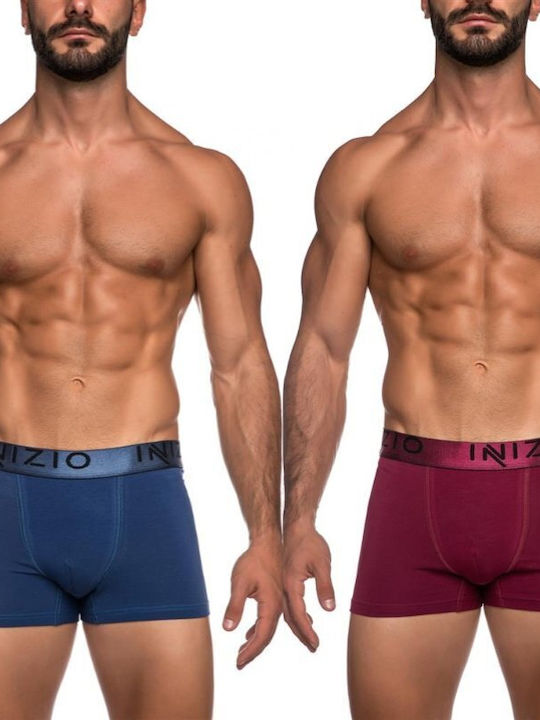 Inizio Men's Boxers Gin/Bordeaux 2Pack